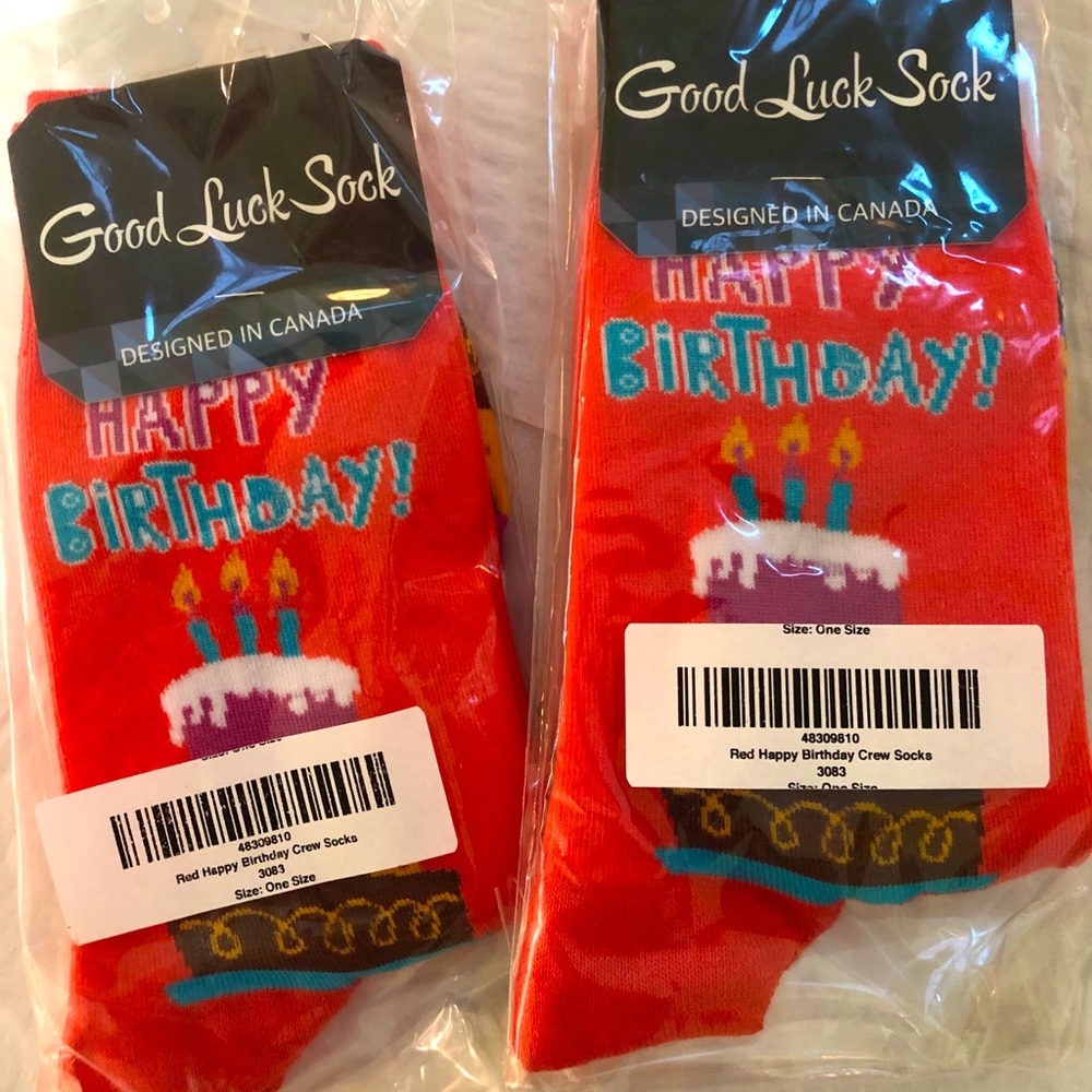 Good Luck Sock Happy Birthday Crew Sock